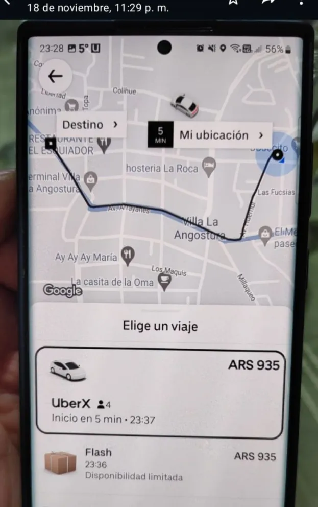 Pese a no estar reglamentado a nivel local, la aplicación UBER ya ofrece servicios en Angostura