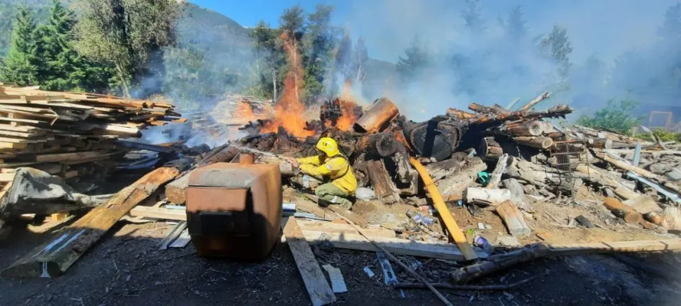 Bomberos y la Brigada Forestal pudieron controlar un incendio de interfase en Puerto Manzano