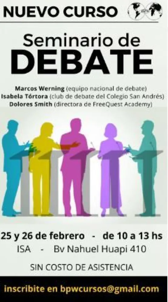 Invitan a participar en un curso gratuito de Debate