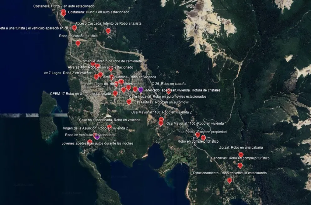 El mapa del delito: uno por uno, dónde ocurrieron los robos, hurtos y hechos vandálicos en los dos primeros meses del 2024
