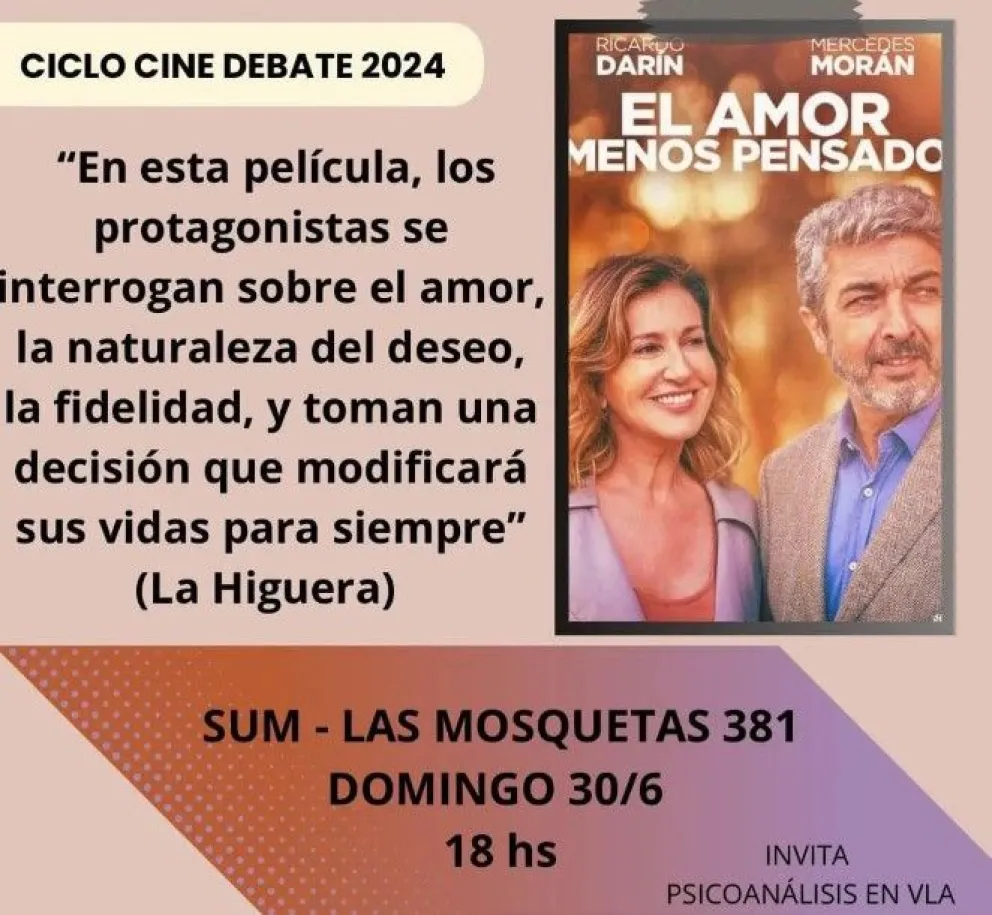 Psicoanálisis en VLA invita un ciclo de cine debate