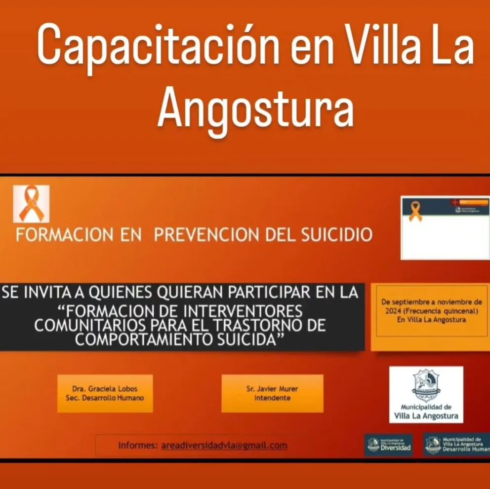 Invitan a un taller de formación sobre el Trastorno del Comportamiento Suicida