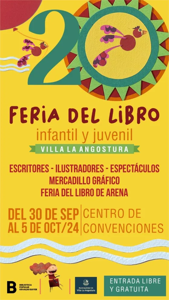XX Feria del Libro Infantil y Juvenil de Villa La Angostura: del 30 de septiembre al 5 de octubre