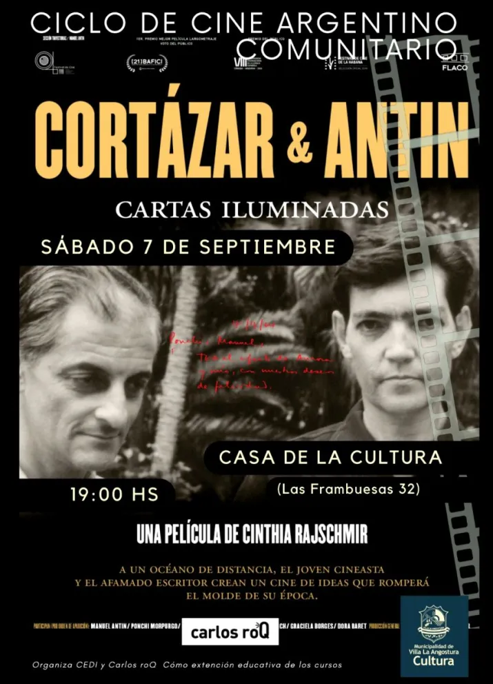 Ciclo de Cine Argentino Comunitario: proyectan  Cortázar & Antin: cartas iluminadas