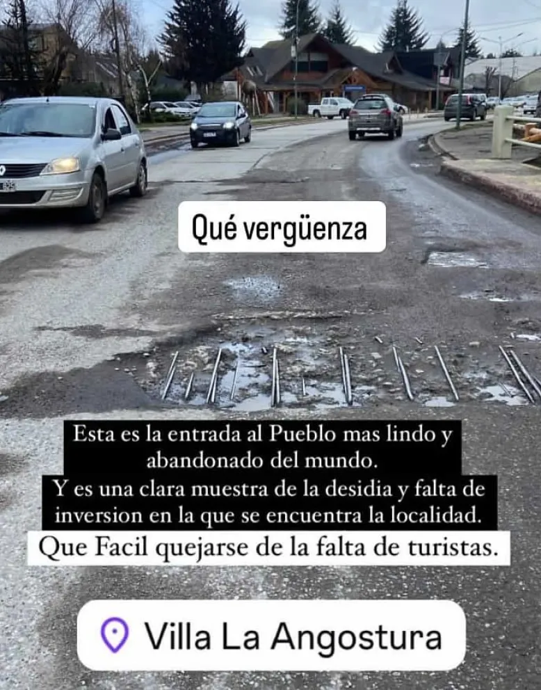 Viral en las redes: el reclamo de un vecino por el estado del acceso al centro comercial