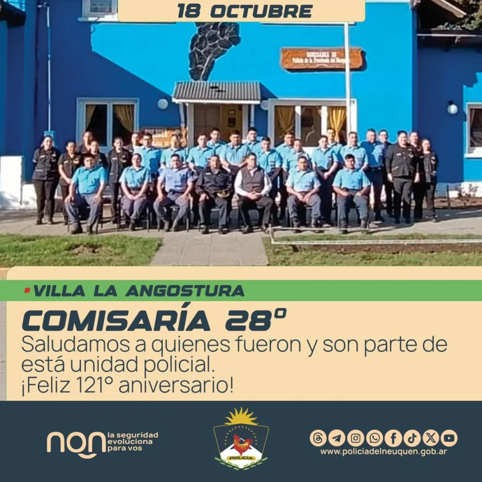 La Comisaría 28º de Villa La Angostura celebra su 121º aniversario destacando su compromiso con la comunidad
