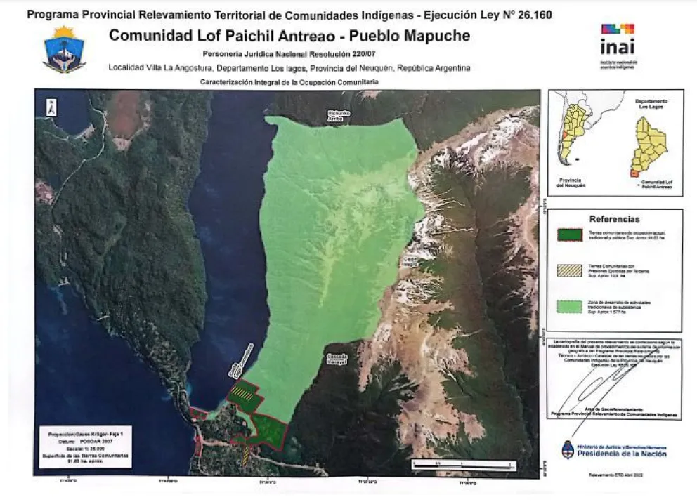 Comunidades mapuches reclaman más de 16.000 hectáreas en la zona