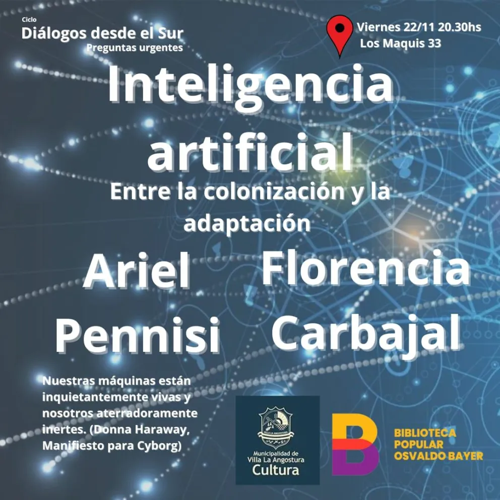 La Biblioteca Osvaldo Bayer organiza una charla abierta sobre Inteligencia Artificial 