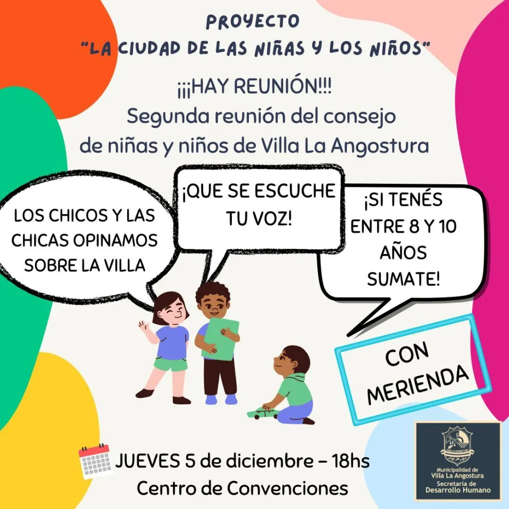 Se viene el segundo encuentro del Consejo de Niñas y Niños de Villa La Angostura