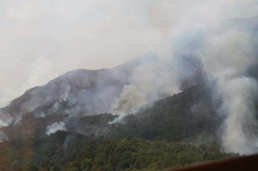 Incendio en Lago Los Manzanos: hay avances significativos del fuego pero aún se mantiene alejado de viviendas y poblaciones