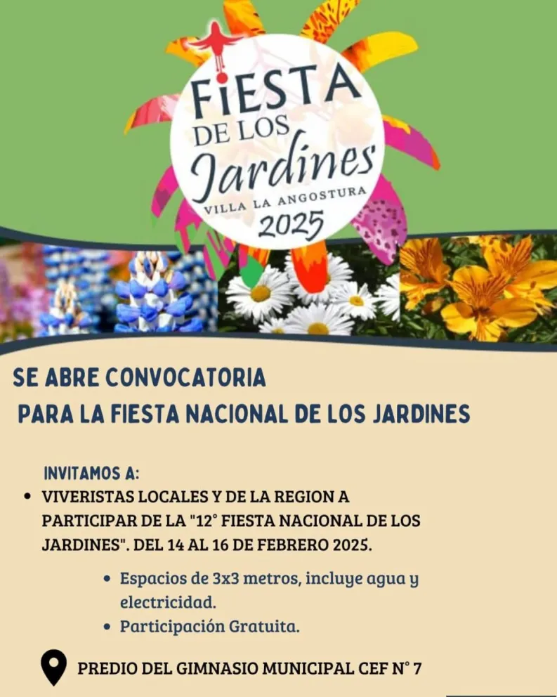 El municipio abre la convocatoria para stands en la 12ª Fiesta Nacional de los Jardines