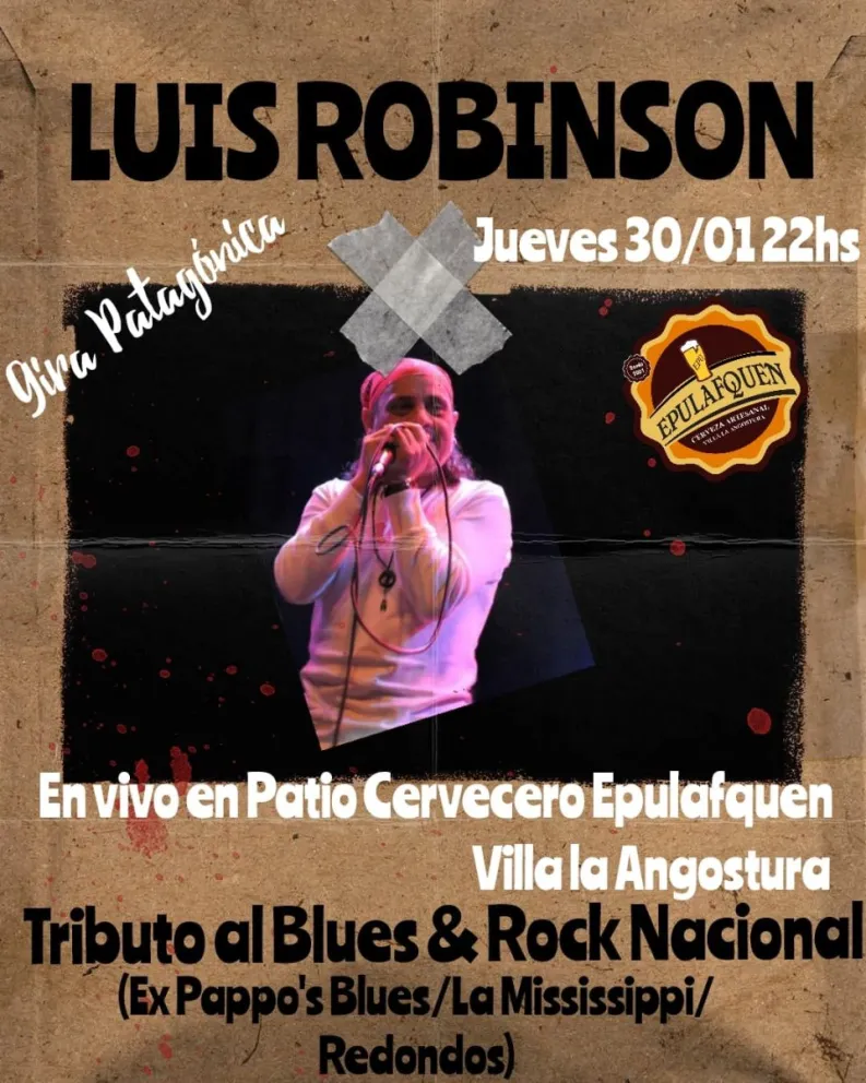 El legendario armonicista Luis Robinson se presenta gratis en Cervecería Epulafquen