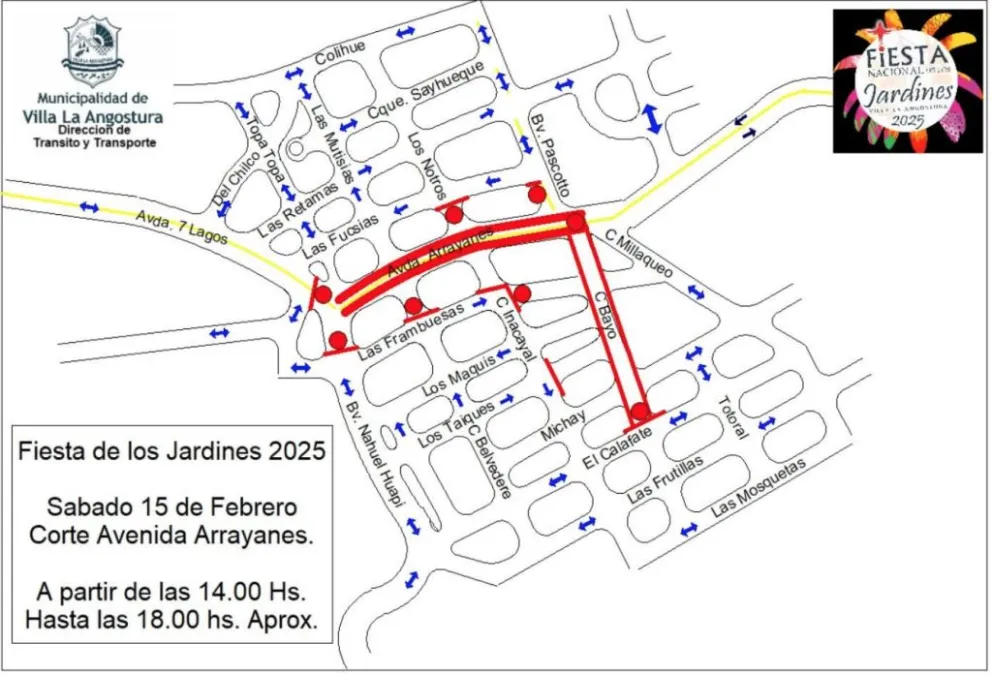 Conocé los cortes de tránsito por la fiesta nacional de los jardines