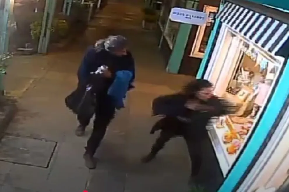 Una joven le pegó un codazo a una vidriera, quedó filmada y se hizo viral