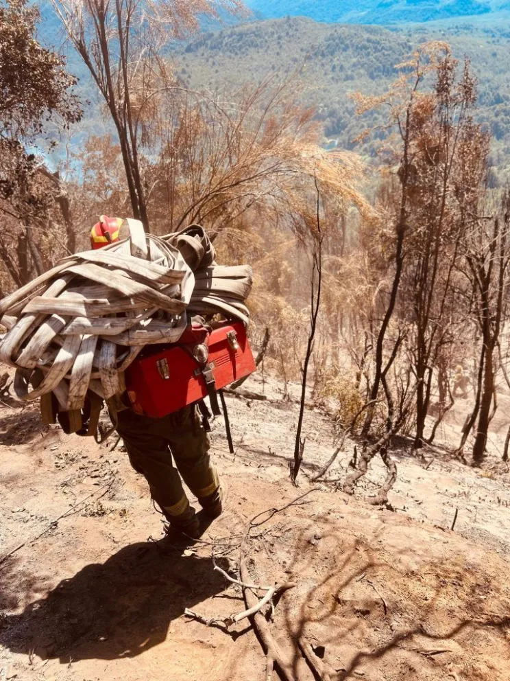 El incendio en Los Manzanos y El Manso sigue activo y preocupa la propagación del fuego