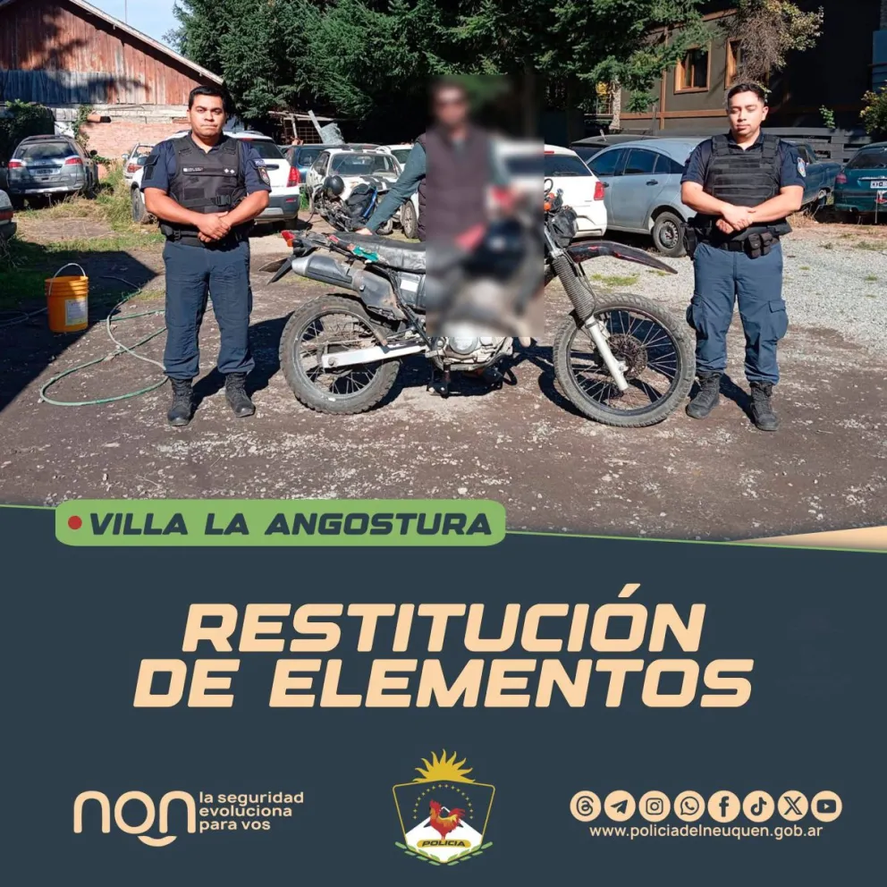 Recuperan una moto robada y una bicicleta: la Policía las restituyó a sus dueños