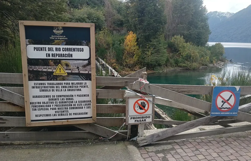 Puente Peatonal Correntoso: a 22 meses de su desarme, se realizaron estudios para determinar la estabilidad del suelo